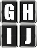 Letters G, H, I, J on Mechanical Scoreboard.