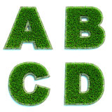 Letters A, B, C, D as Lawn - Set of 3d.