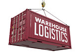 Warehouse Logistics - Red Hanging Cargo Container.