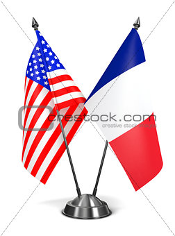 USA and France - Miniature Flags.