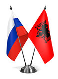 Albania and Russia - Miniature Flags.