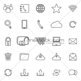 Communication line icons on white background