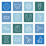 Science lines icons set