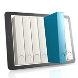 Blue book and tablet