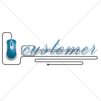 Customer word with computer mouse