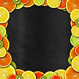 Blackboard with Fruit Frame