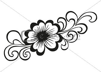 Doodling flower in tattoo style