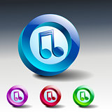 Vector multimedia musical note icon button