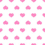 Seamless pink hearts vector background