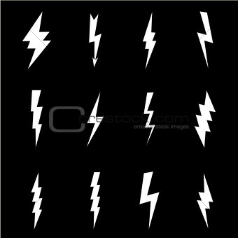Lightning flat icons set