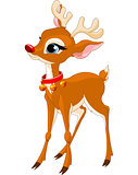 Cute Christmas reindeer Rudolf