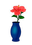 Vase with Hibiscus