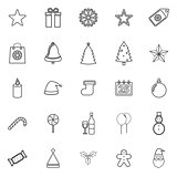 Christmas line icons on white background