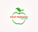 Vector logo design element. Apple, fruit, eco