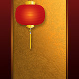 Invitation card with Chinese lantern