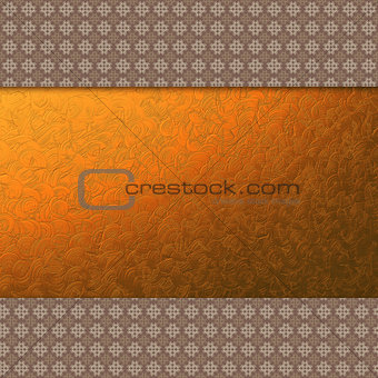 Invitation card with decorative gold lace