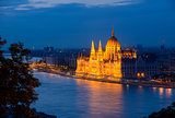 Budapest parliament in the evening