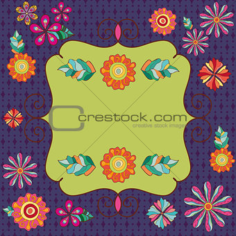 Abstract Floral Background with Frame