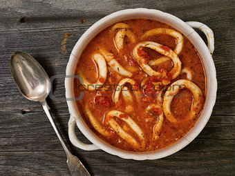 rustic italian calamari seafood soup
