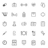 Health line icons on white background
