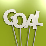 Goal word on green background