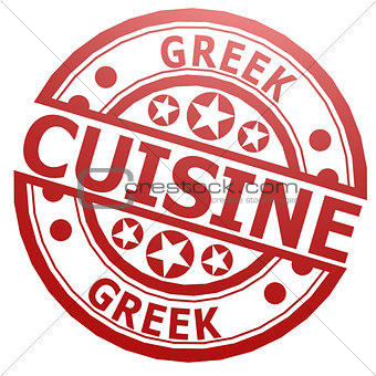Greek cuisine stamp