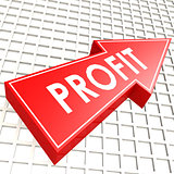 Profit arrow with graph background