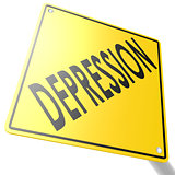 Road sign with depression