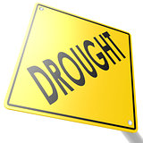 Road sign with drought
