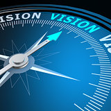 Vision word on compass