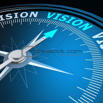 Vision word on compass