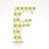 The letter F of the alphabet made of Fennel