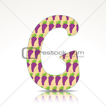 The letter G of the alphabet made of Grape