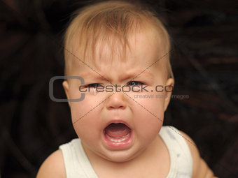 Portrait of baby crying