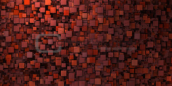 3d irregular grungy mosaic wall in deep red