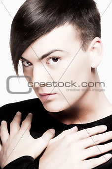 Young Man with Trendy Haircut 