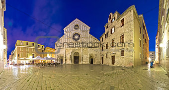 Zadar cathedral square night view