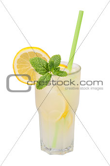 Lemonade in a glass isolated