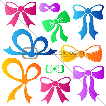 Colorful vector bows