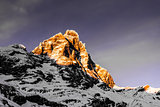 Sunset on the top of Matterhorn