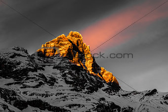 Sunset on the top of Matterhorn