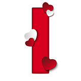 Alphabet Letters With Red Heart Valentine Day