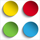Set of Colorful Paper Circle Sticker Buttons