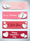 Valentines Day Set of Four Web Banners