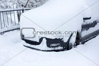 car covered in snow