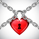 Red Heart Lock and Chains