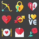 Flat Love Icons