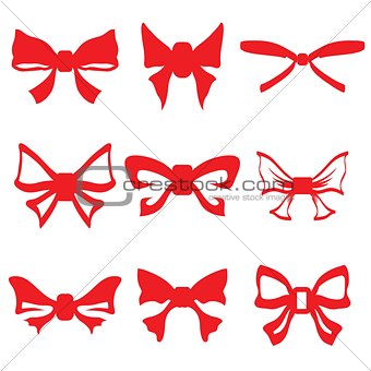 red bows set