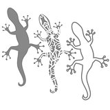 silhouettes of salamander