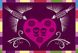 mexican skull in a heart